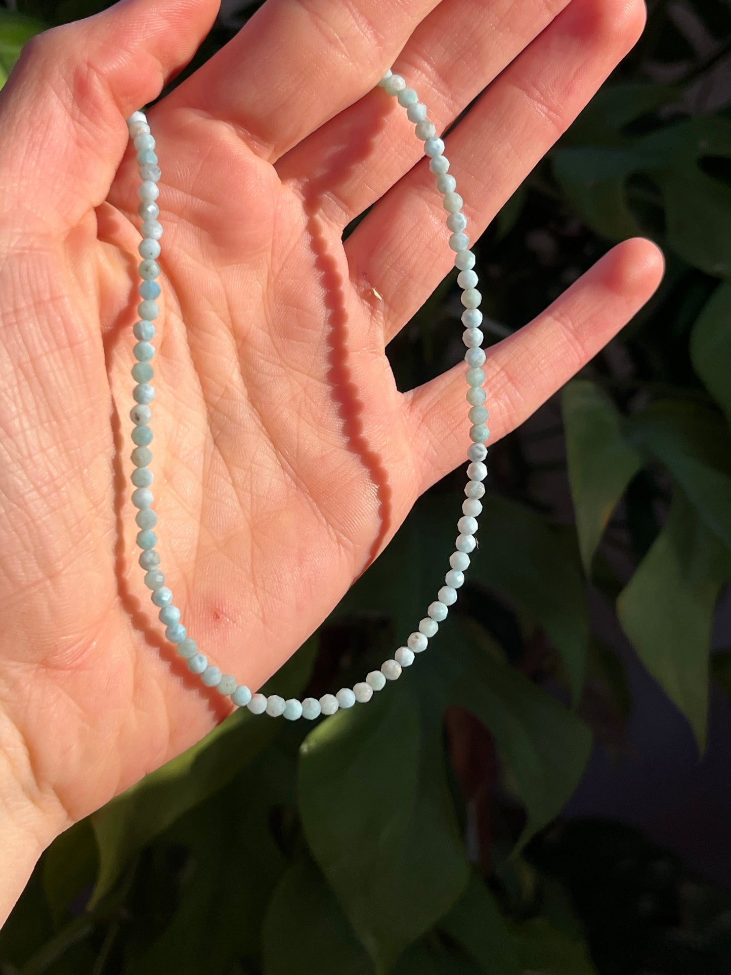 Larimar Collier facettiert 3 mm – Leichtigkeit & Klarheit