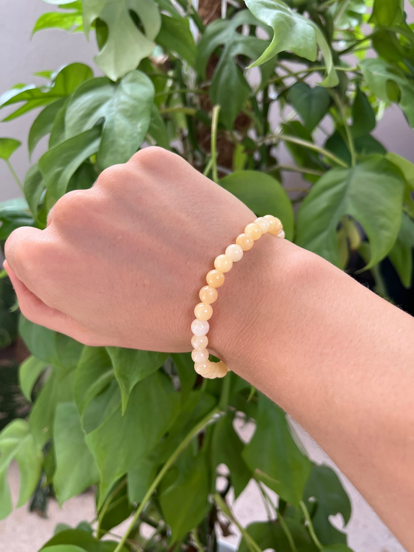 Orangen Calcit Kugelarmband 6 mm – Edelstein Schmuck für Lebensfreude & Energie