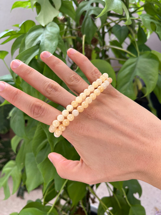 Orangen Calcit Kugelarmband 6 mm – Edelstein Schmuck für Lebensfreude & Energie