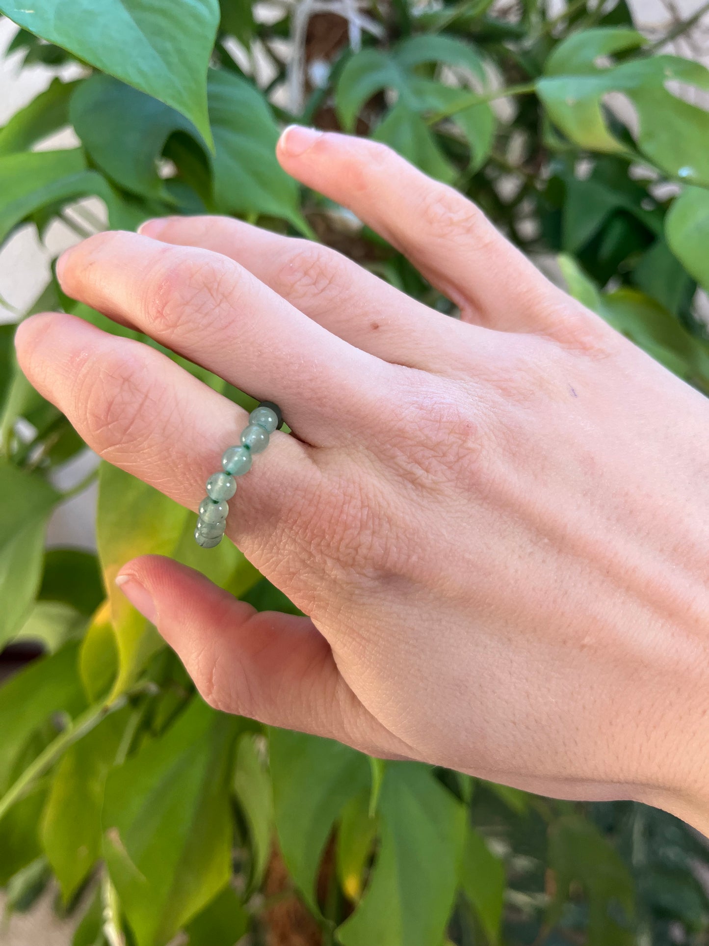 Aventurin Ring elastisch - 4mm Kugeln