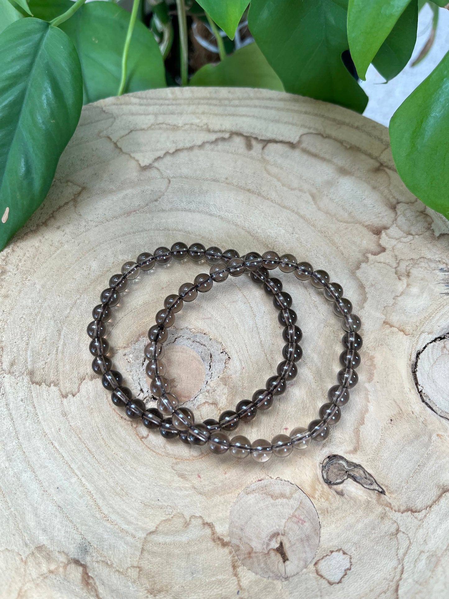 Rauchquarz Kugelarmband 6 mm – Edelstein Schmuck für Erdung & Klarheit