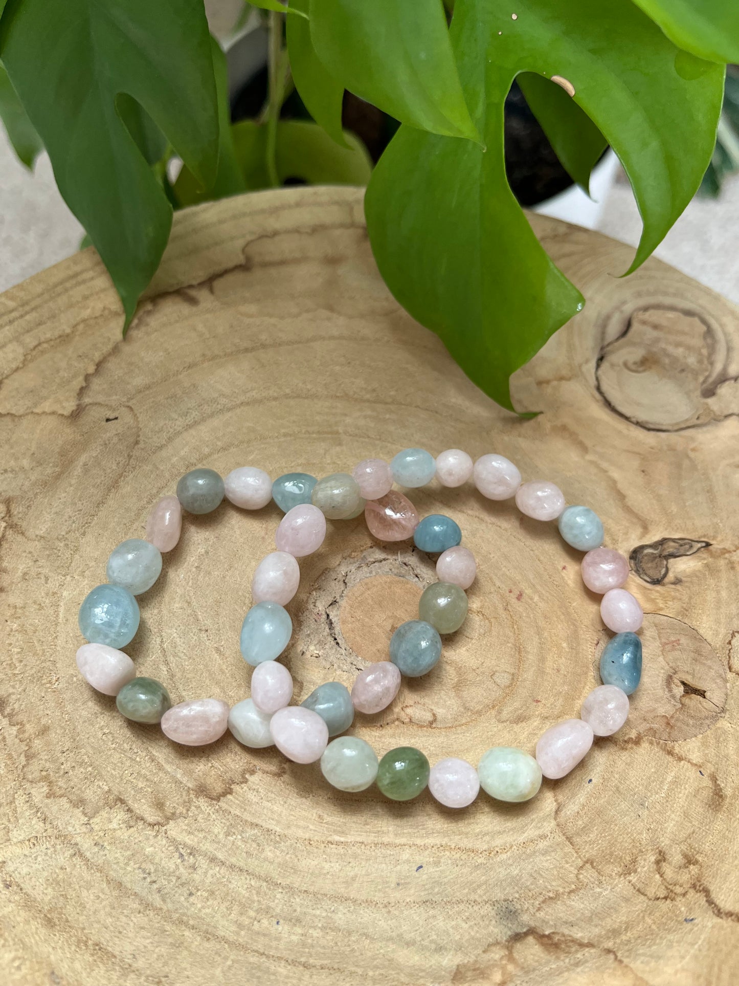 Morganit Nugget Armband – Beryll Edelstein Schmuck für Liebe & Harmonie