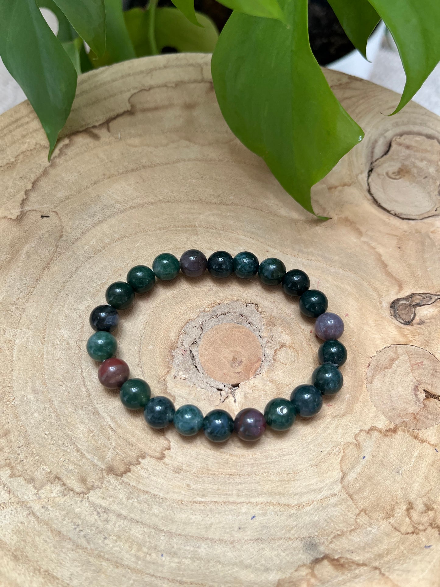 Heliotrop Kugelarmband 8 mm – Edelstein Schmuck für Vitalität & Schutz