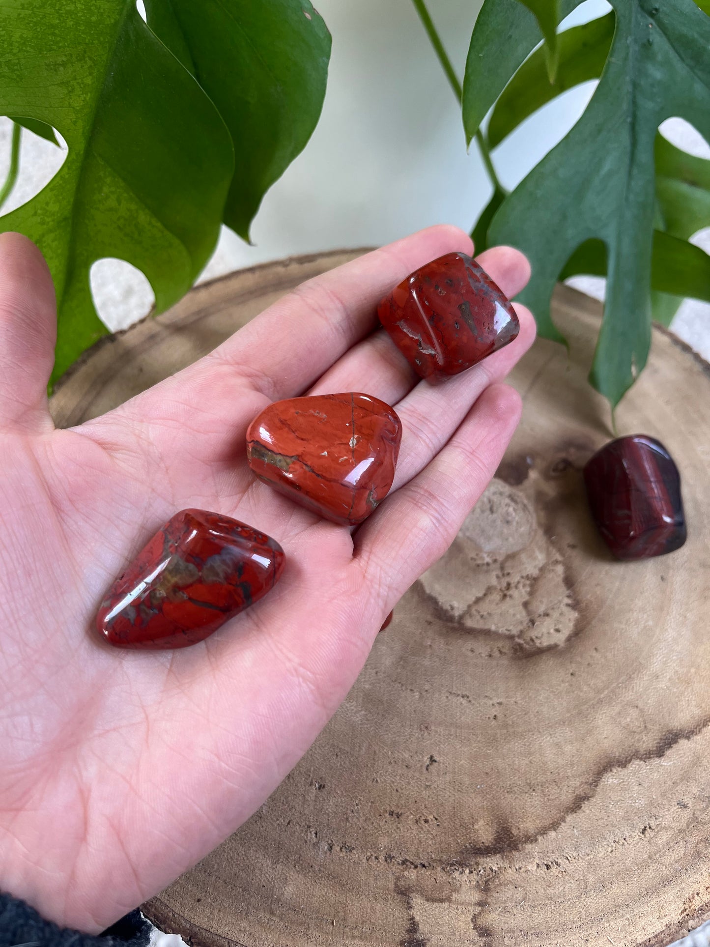 Roter Jaspis Trommelstein