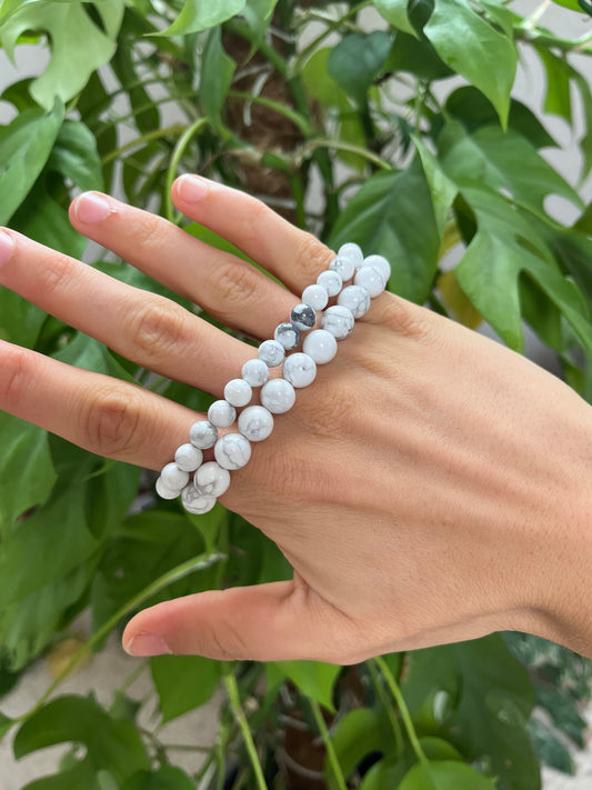 Magnesit Kugelarmband – Edelstein Schmuck für Gelassenheit & Entspannung