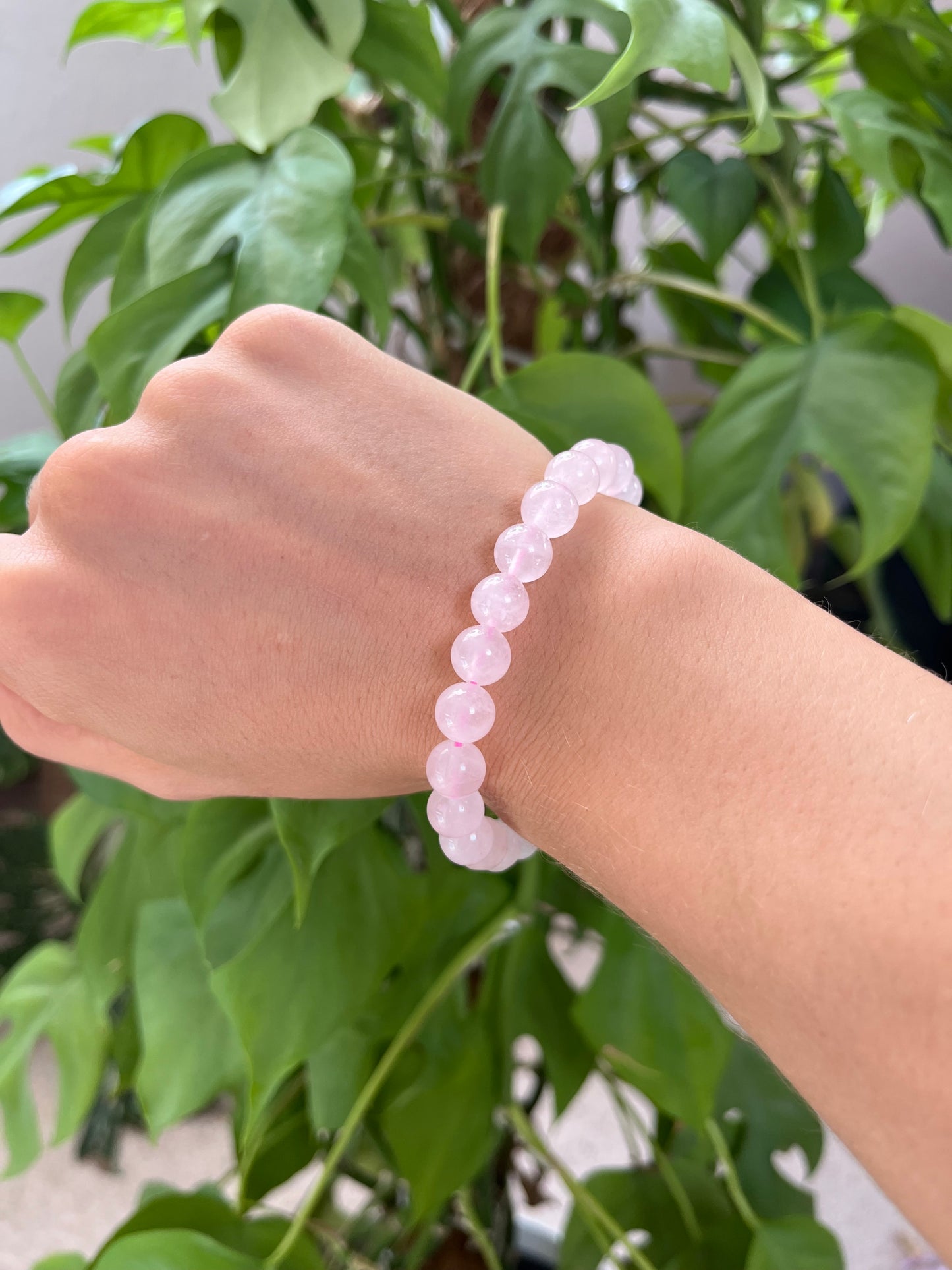 Rosenquarz Kugelarmband – wahlweise 6 mm oder 8 mm Edelstein Schmuck für Liebe & Harmonie