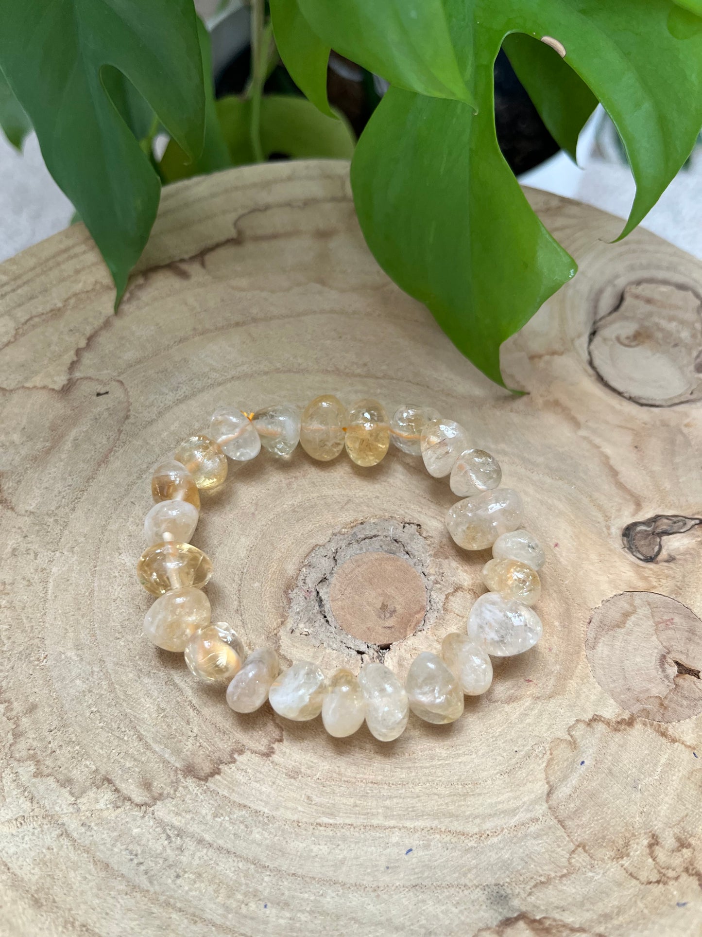 Citrin Nugget Armband (gebrannt) – Edelstein Schmuck für Freude & Energie