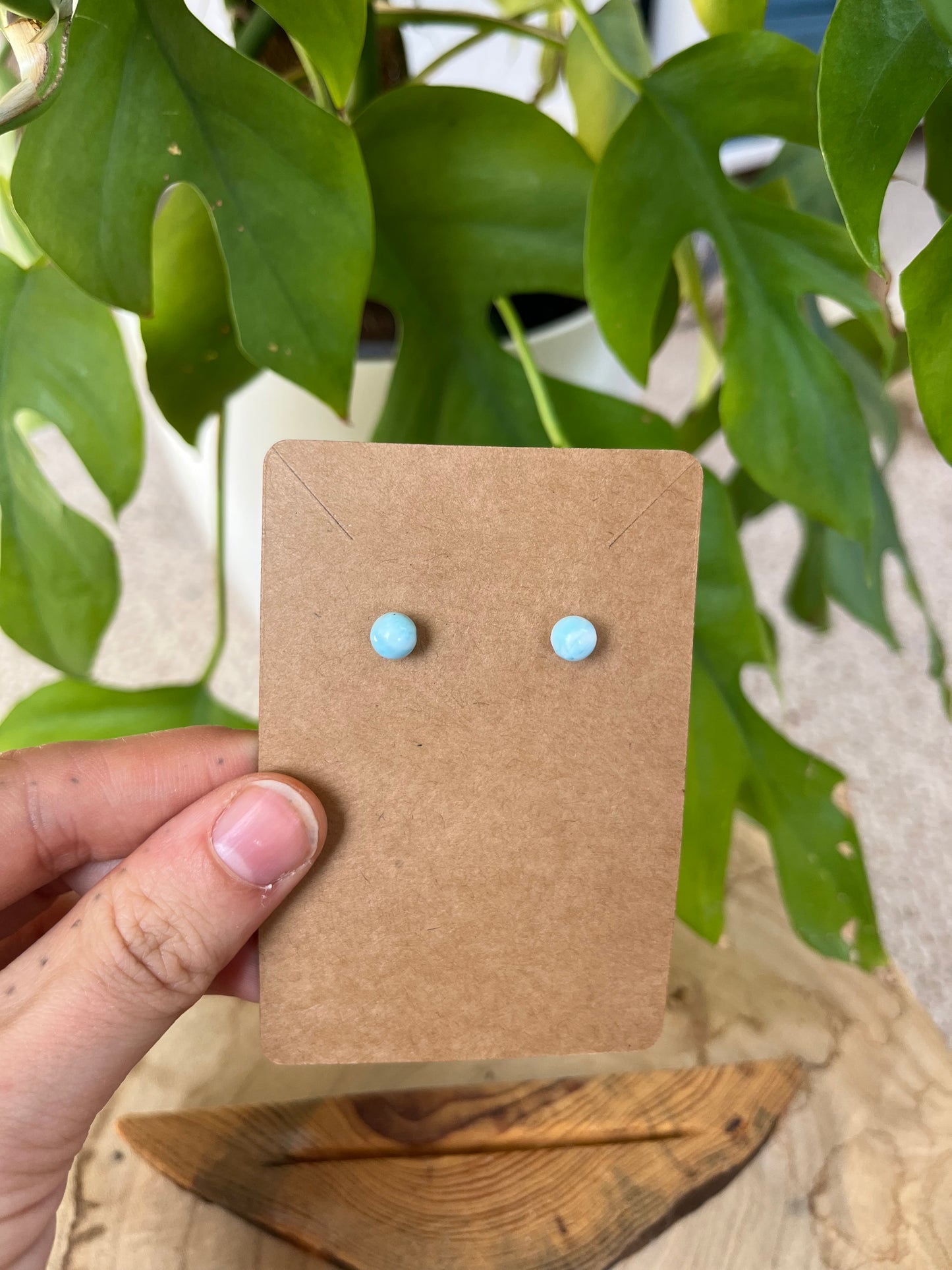 Larimar Silber Ohrstecker