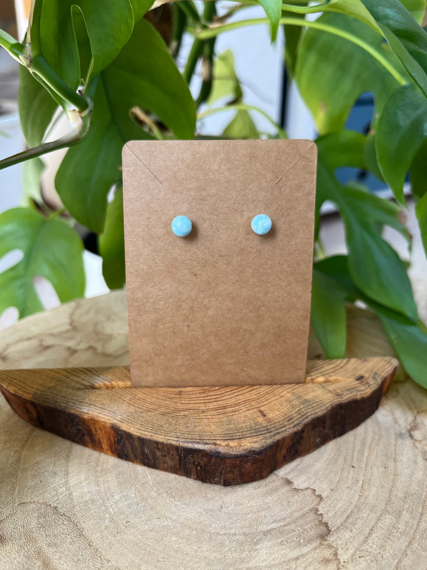 Larimar Silber Ohrstecker