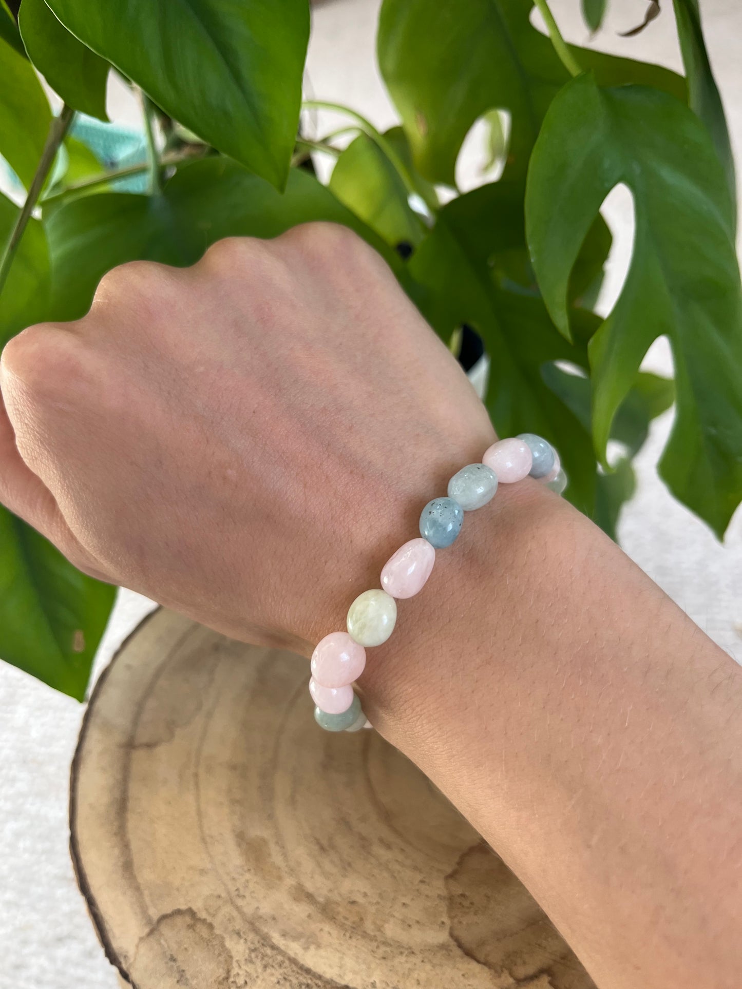 Beryll Morganit Nugget Armband