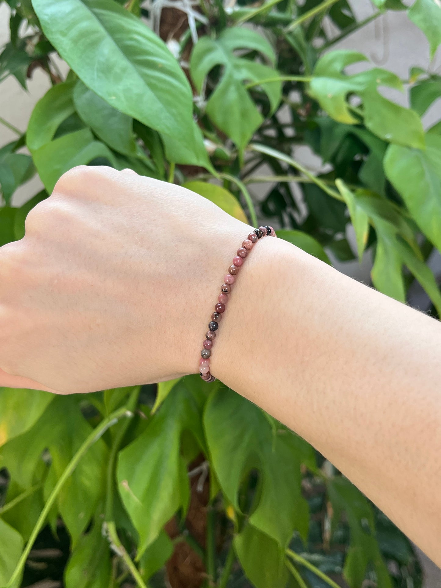 Rhodonit Armband bunt 3 mm – Balance & Ausdruck