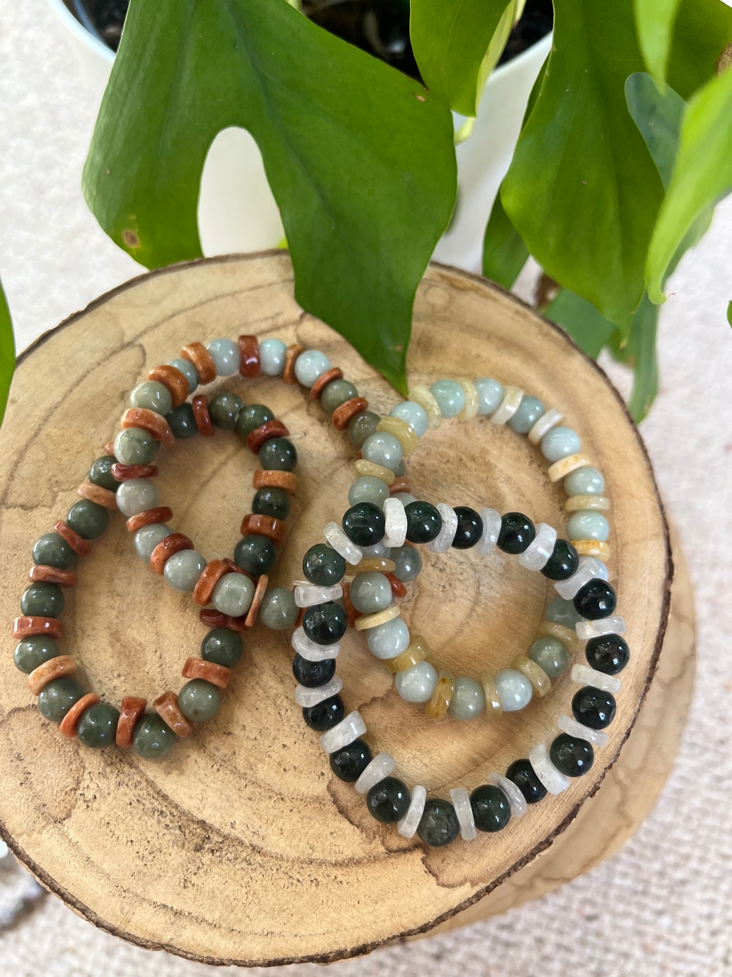 Jade Jaspis Armband schmal