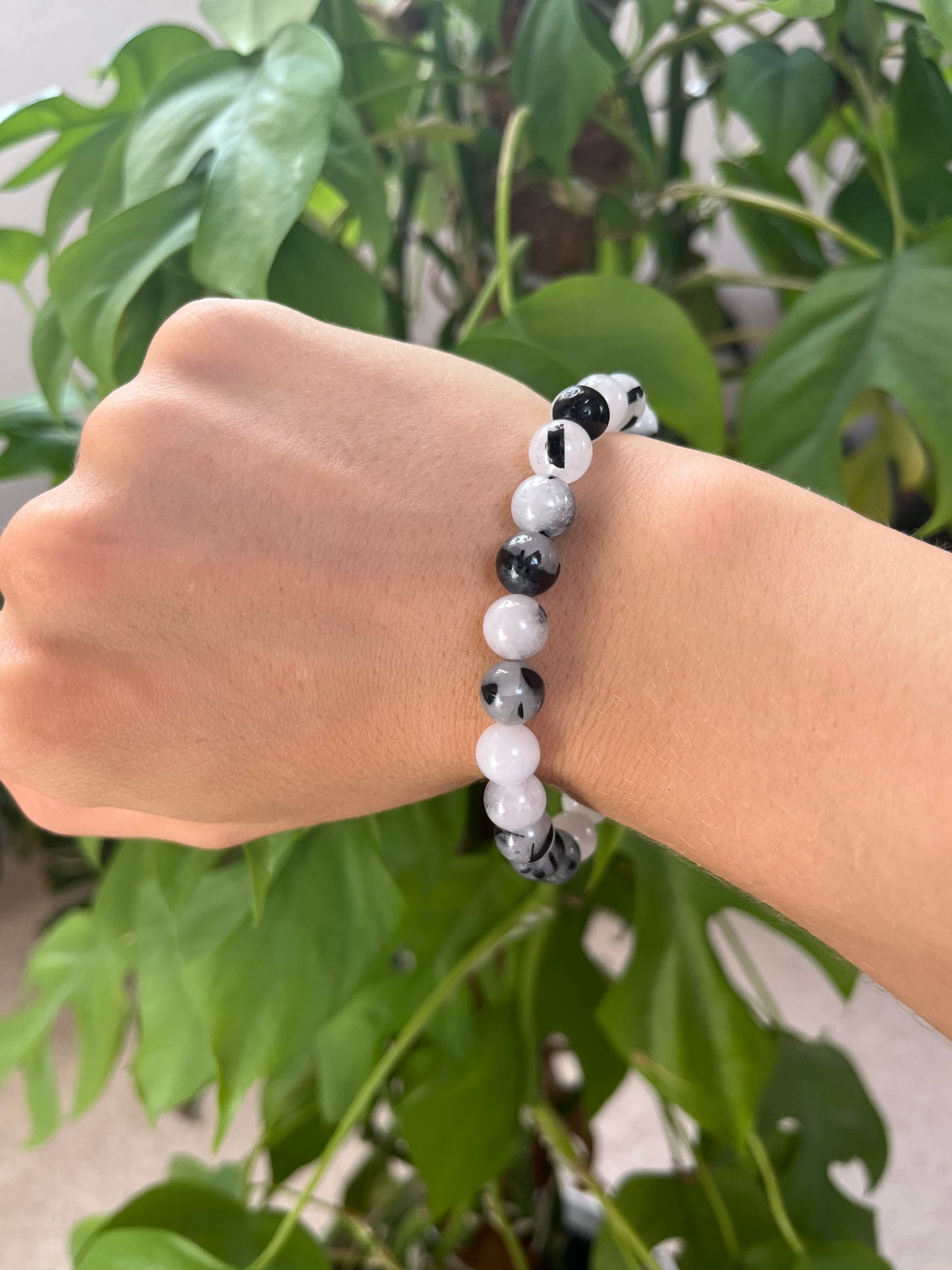 Turmalin in Quarz Kugelarmband – wahlweise 6 mm oder 8 mm Edelstein Schmuck