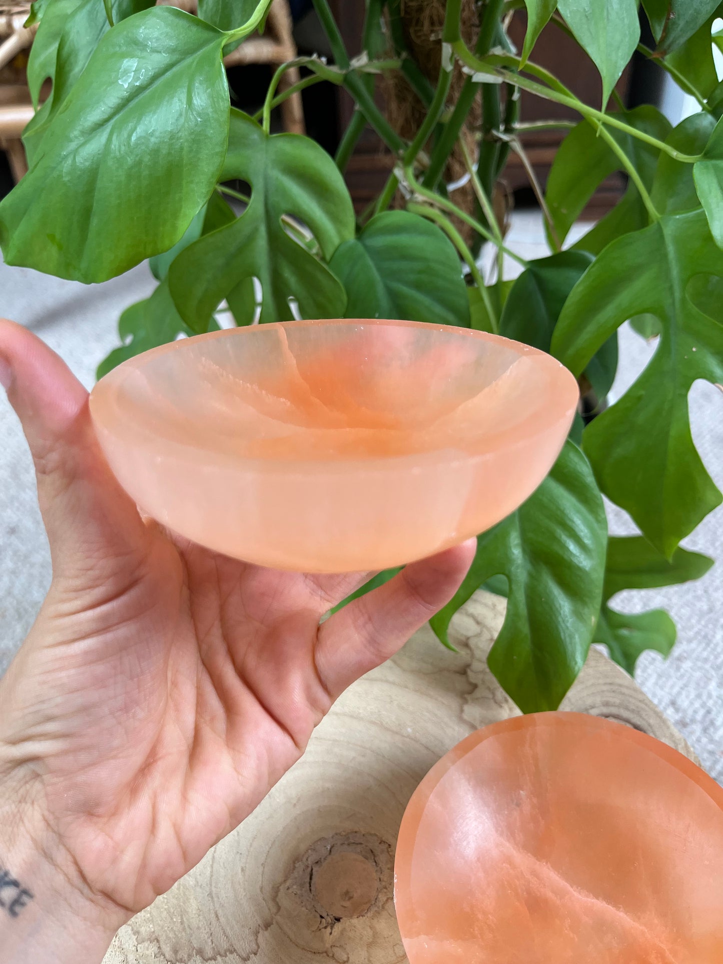 Selenit Schalen orange