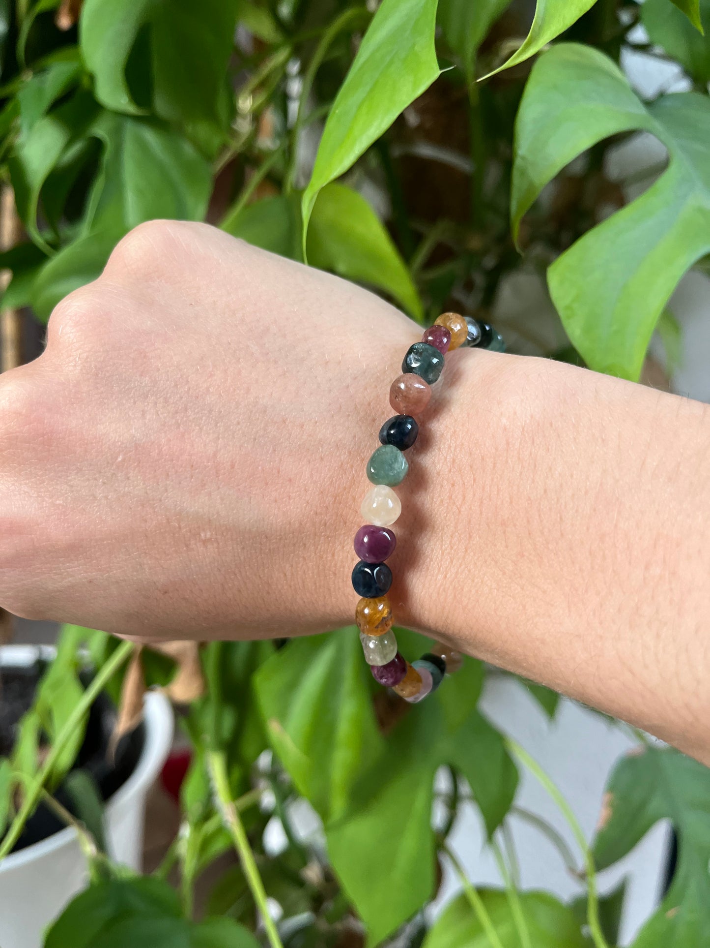 Bunter Turmalin Potatoe Armband – Harmonie & Lebensfreude