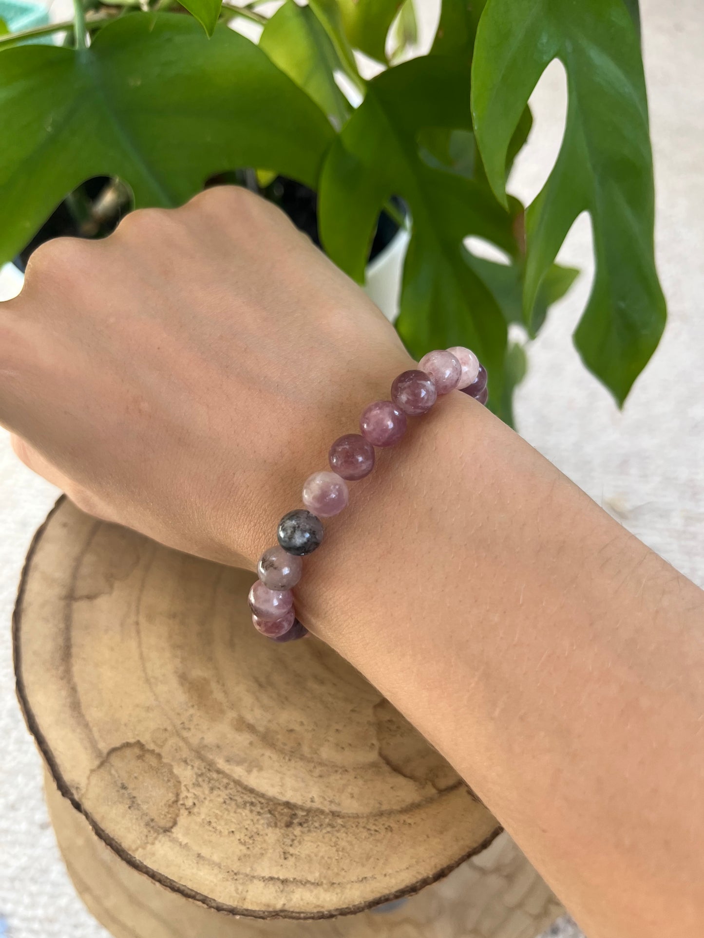 Erdbeerquarz Kugel Armband