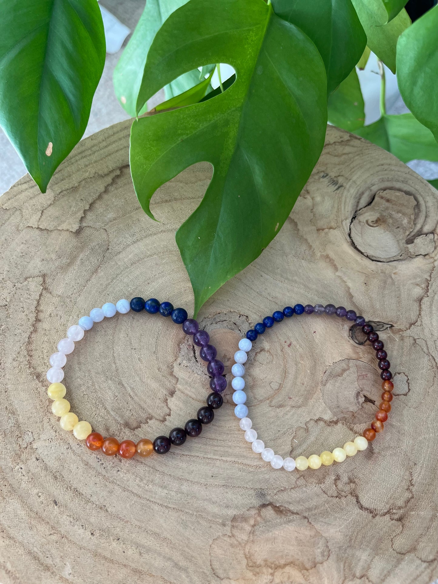 Chakra Armband – 4 mm oder 6 mm Edelsteinperlen (Ø 17–18 cm)