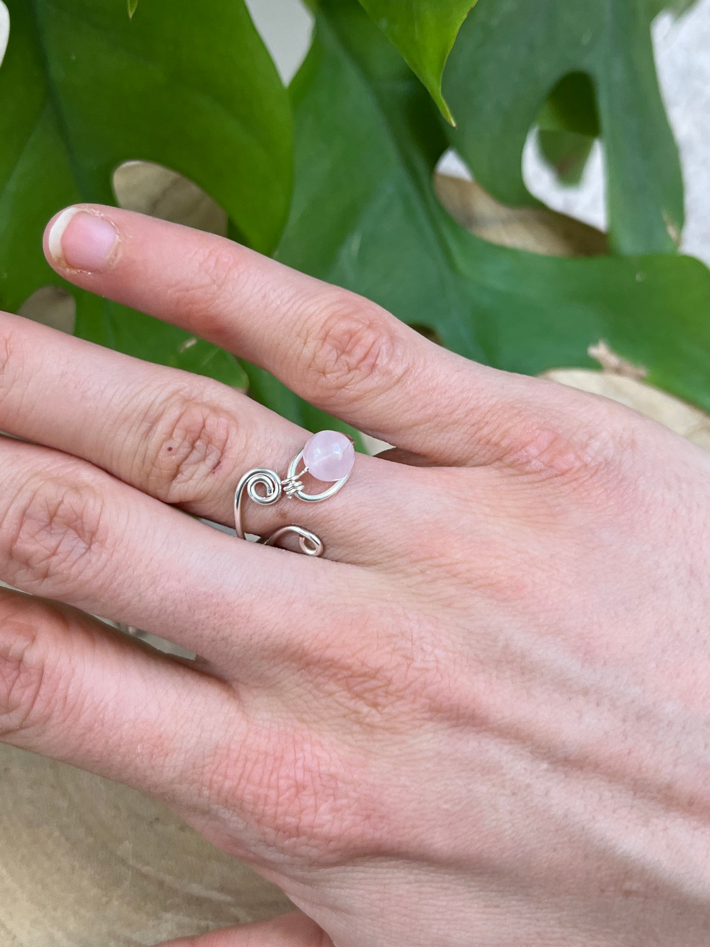 Rosenquarz Feen Ring