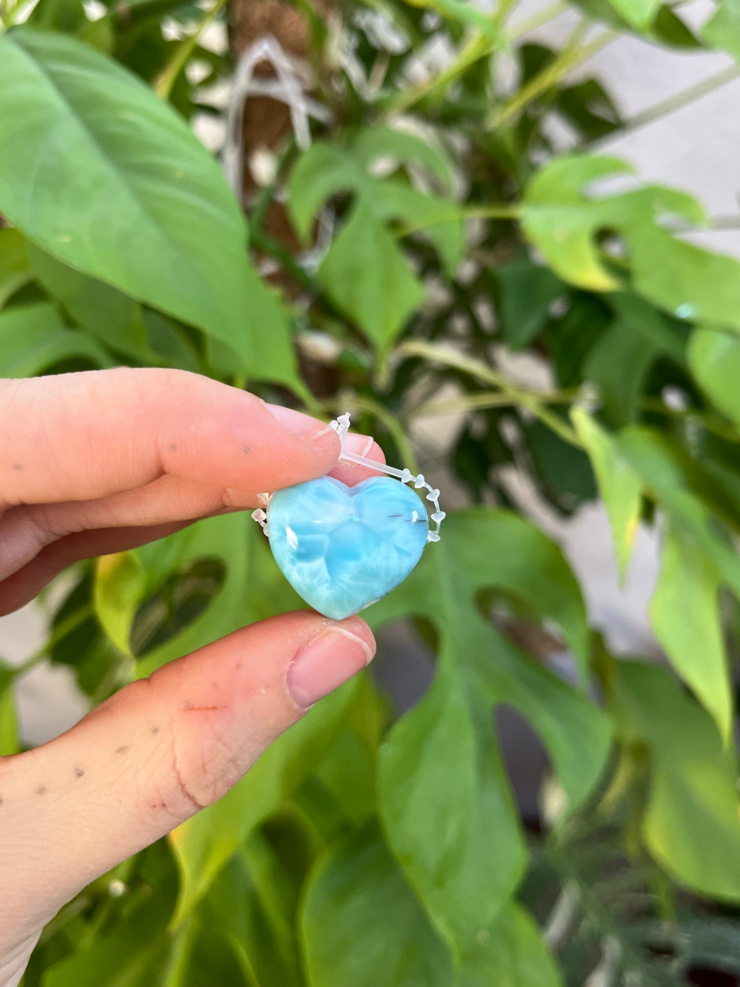 Larimar gebohrte Herzen – Sonderqualität