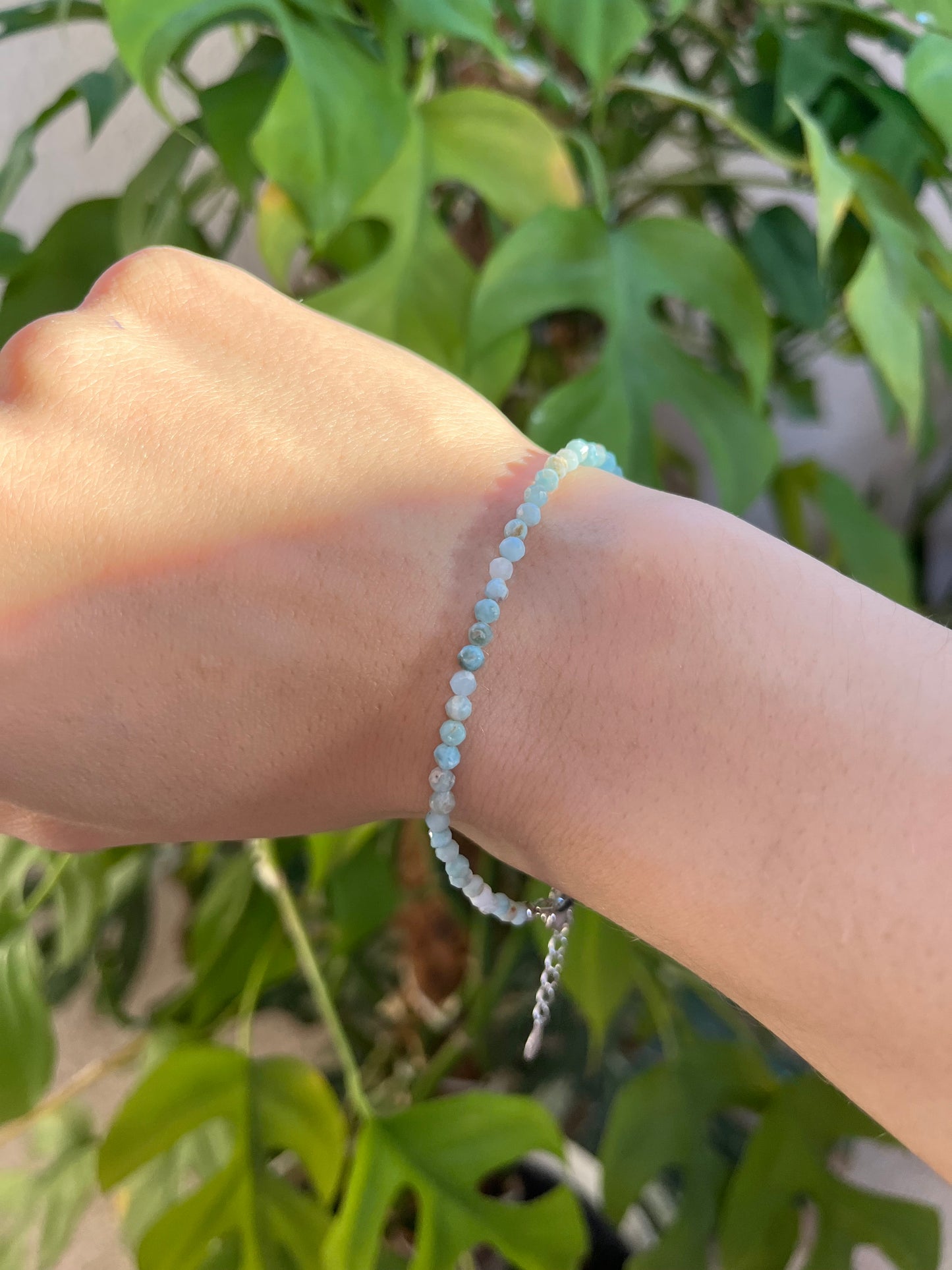 Larimar Armband facettiert 3 mm – Leichtigkeit & Klarheit | 925 Silberverschluss