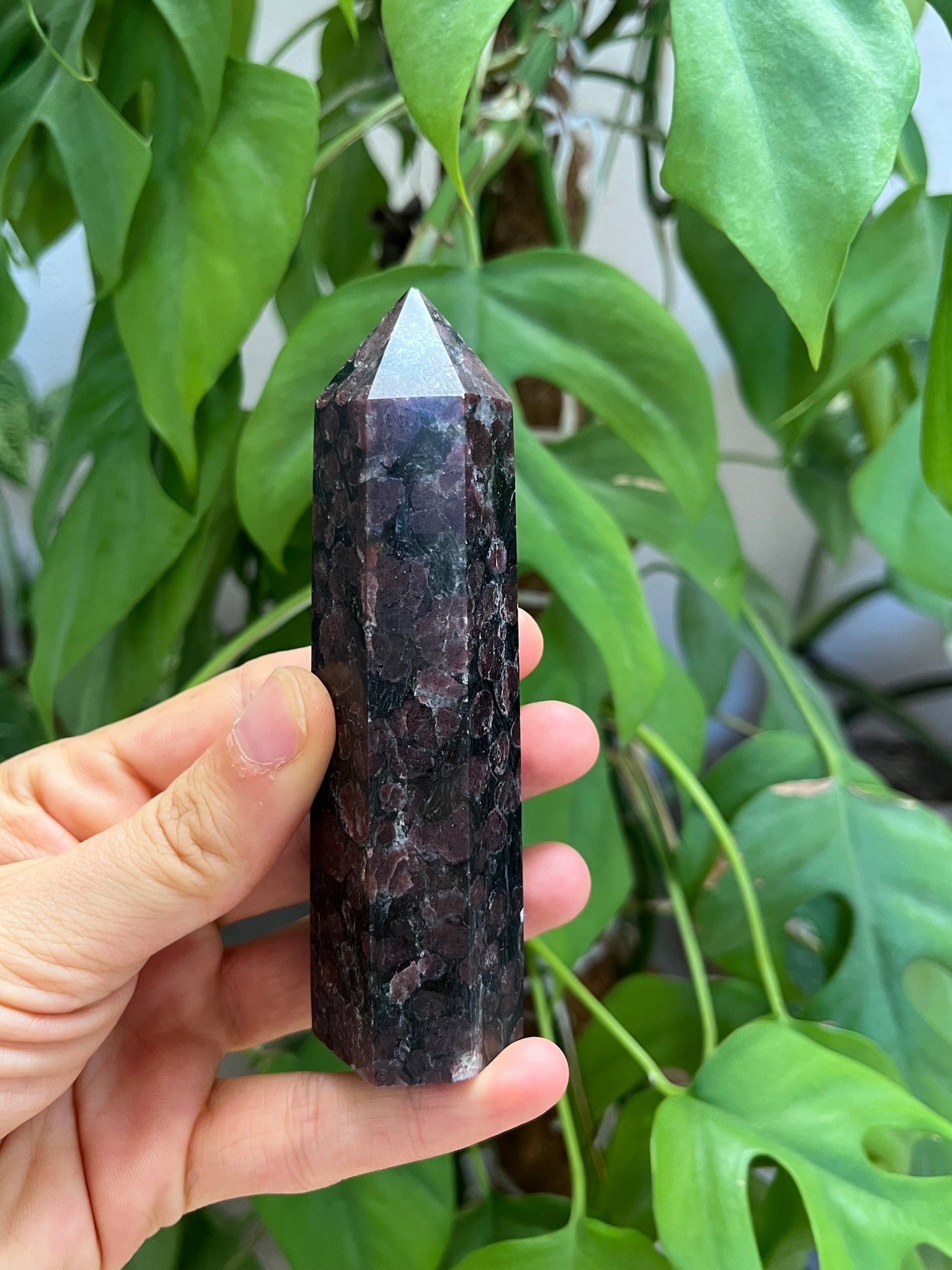 Granat in Matrix Spitze – Erdung, Mut & energetische Unterstützung