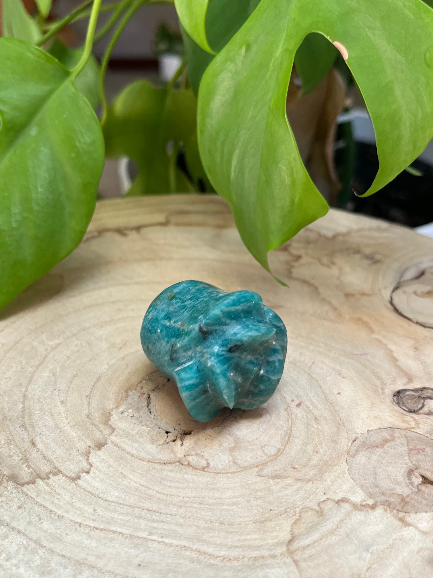 Amazonit Blumen Gravur – Harmonie, Gelassenheit & Herzenergie