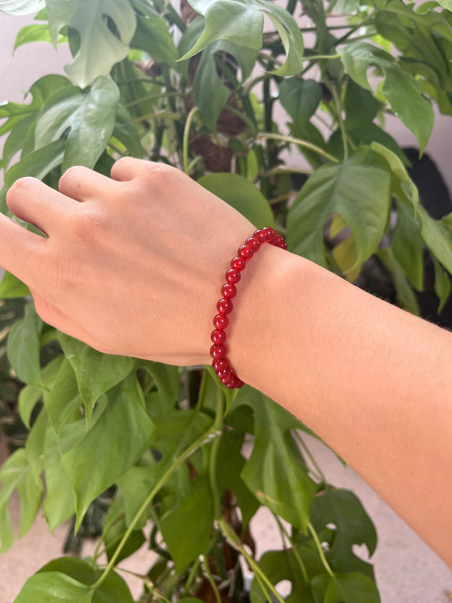 Karneol Kugelarmband – wahlweise 6 mm oder 8 mm Edelstein Armband