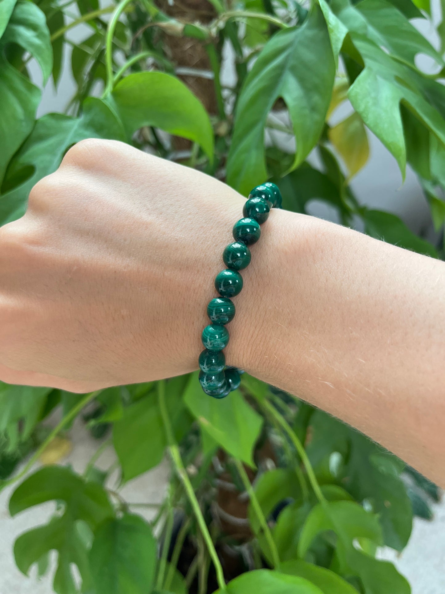 Malachit Kugelarmband 8 mm – Edelstein Schmuck für Schutz & Transformation