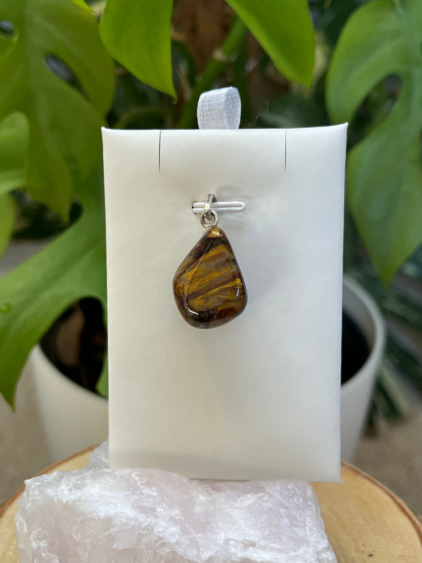 Pietersit Anhänger A Qualität – Tiefe & Dynamik | 925 Sterling Silber Stiftöse