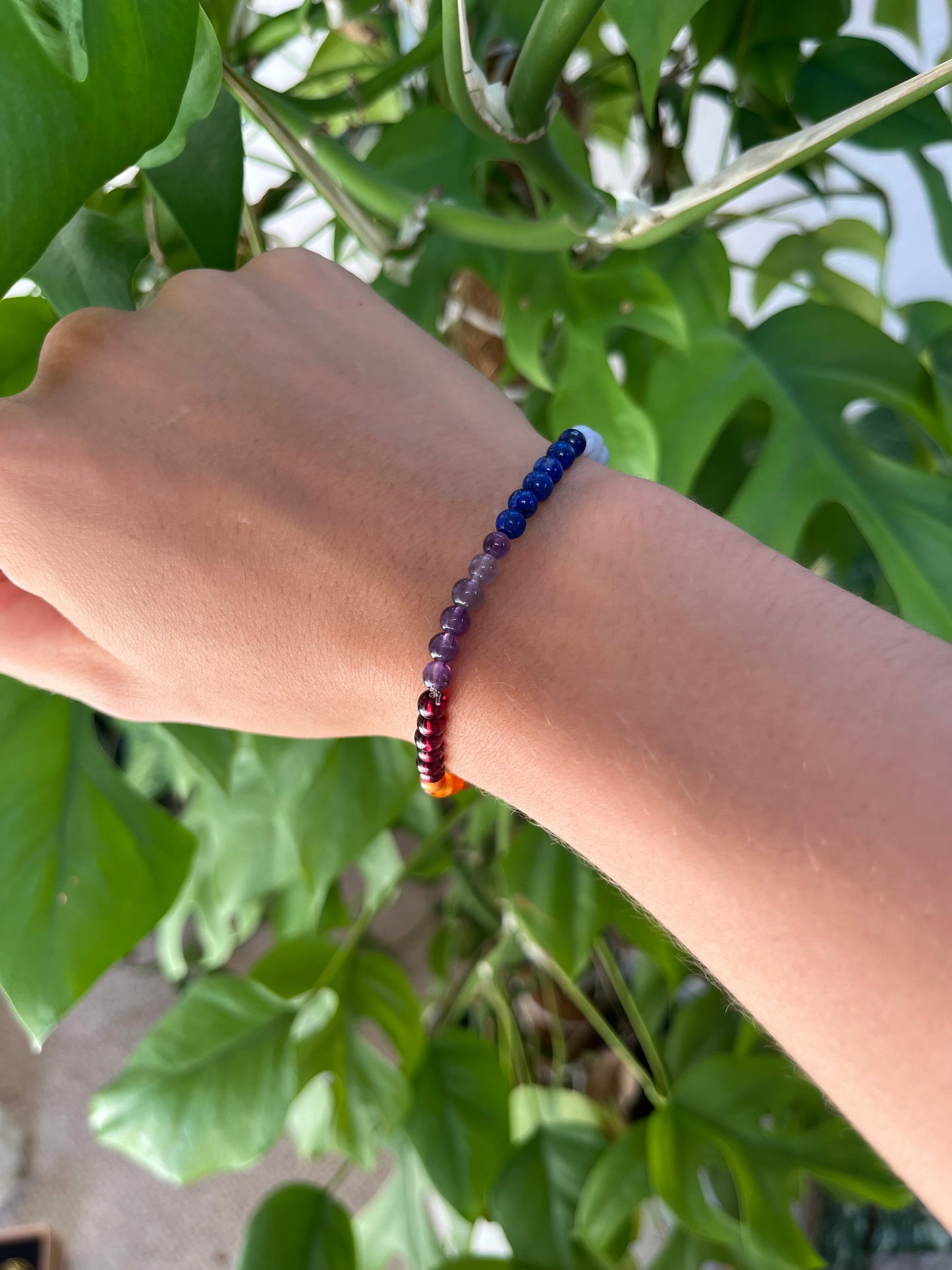 Chakra Armband – 4 mm oder 6 mm Edelsteinperlen (Ø 17–18 cm)