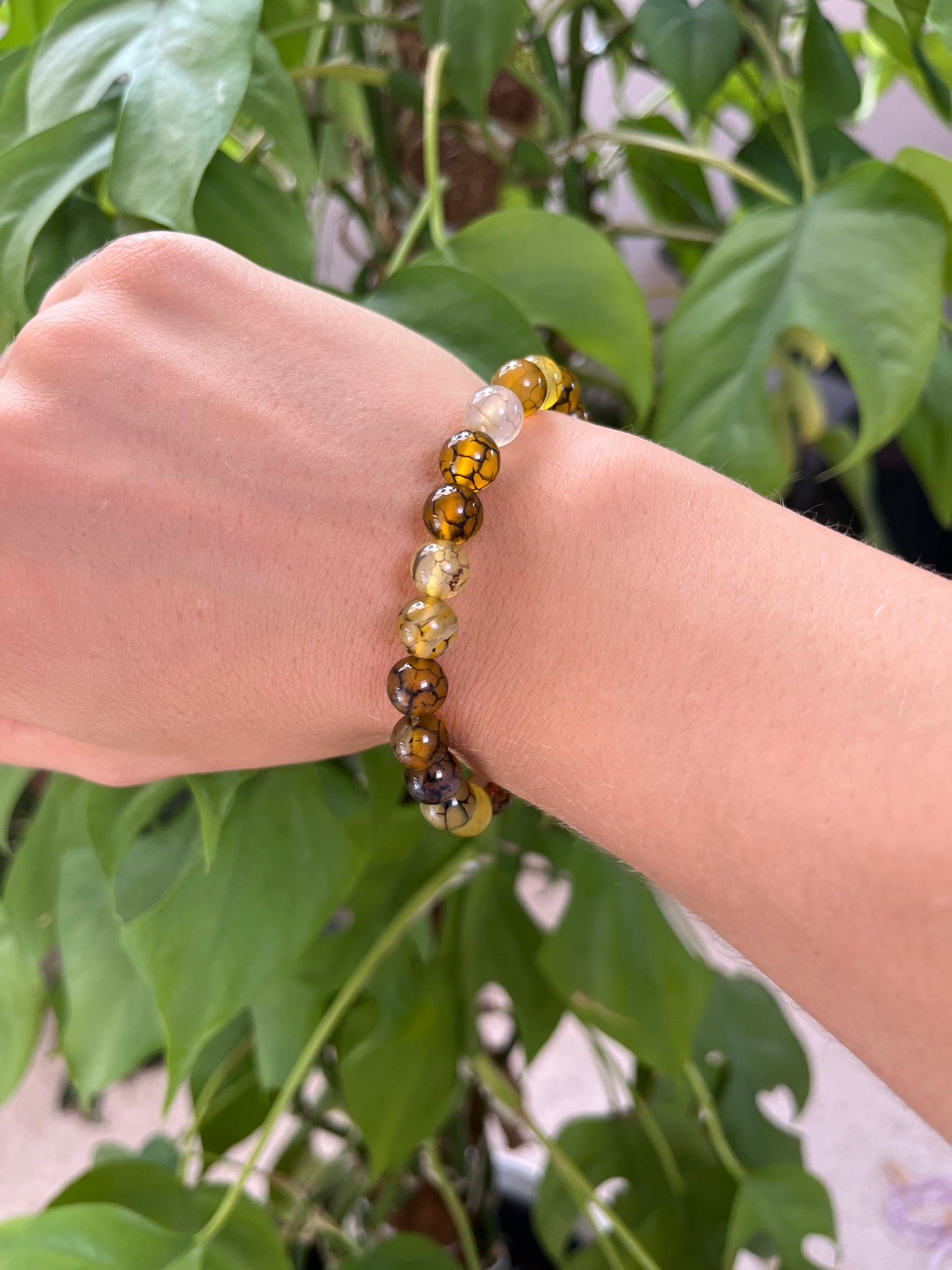 Drachenachat Kugelarmband 8 mm – Edelstein Schmuck für Stärke & Schutz