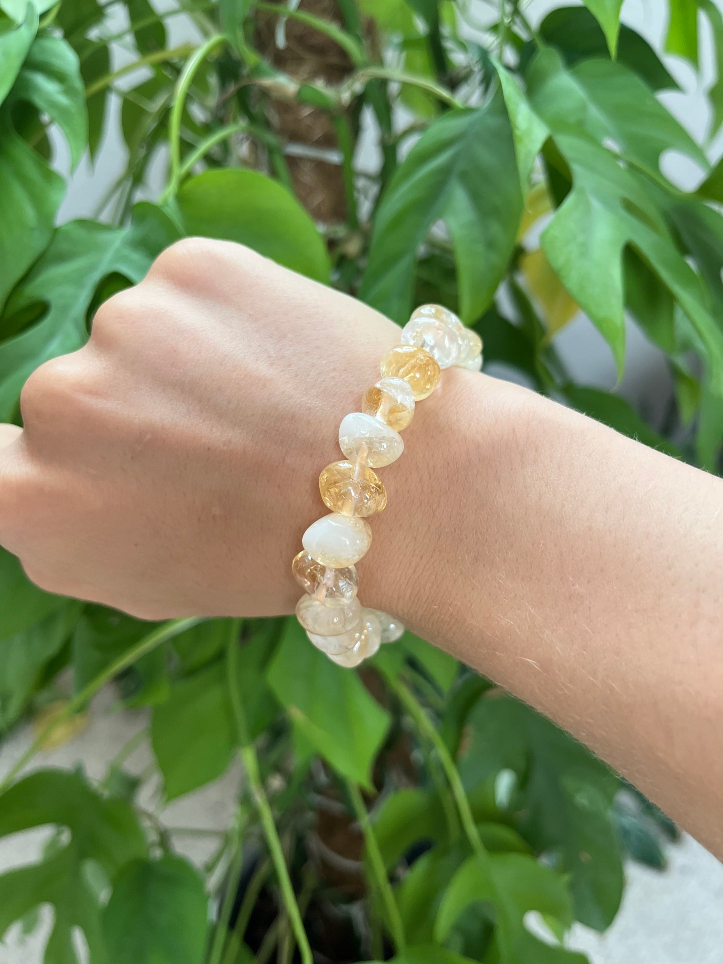 Citrin Nugget Armband (gebrannt) – Edelstein Schmuck für Freude & Energie