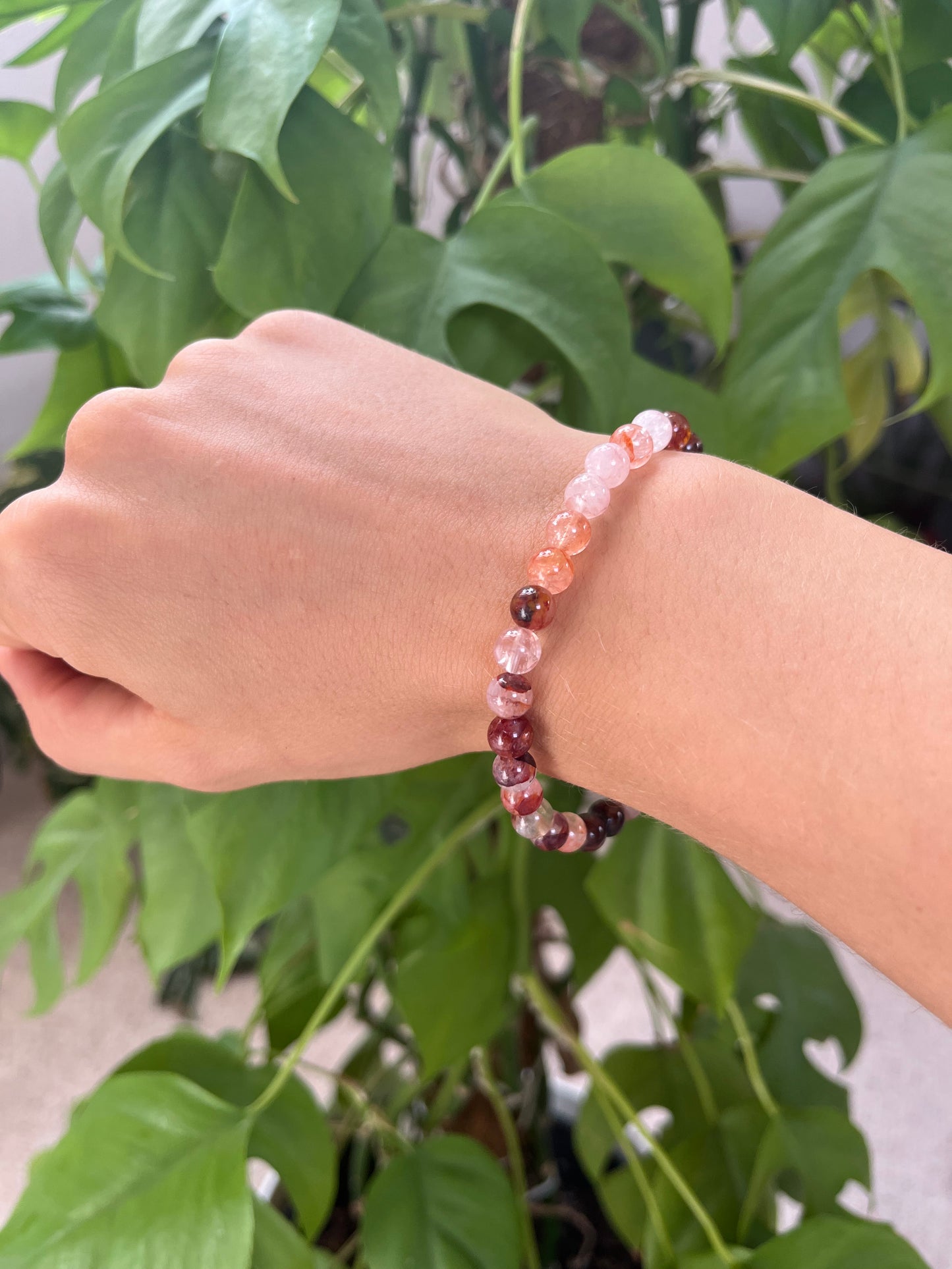 Feuerquarz (Hämatoid) Kugelarmband – AAA Qualität