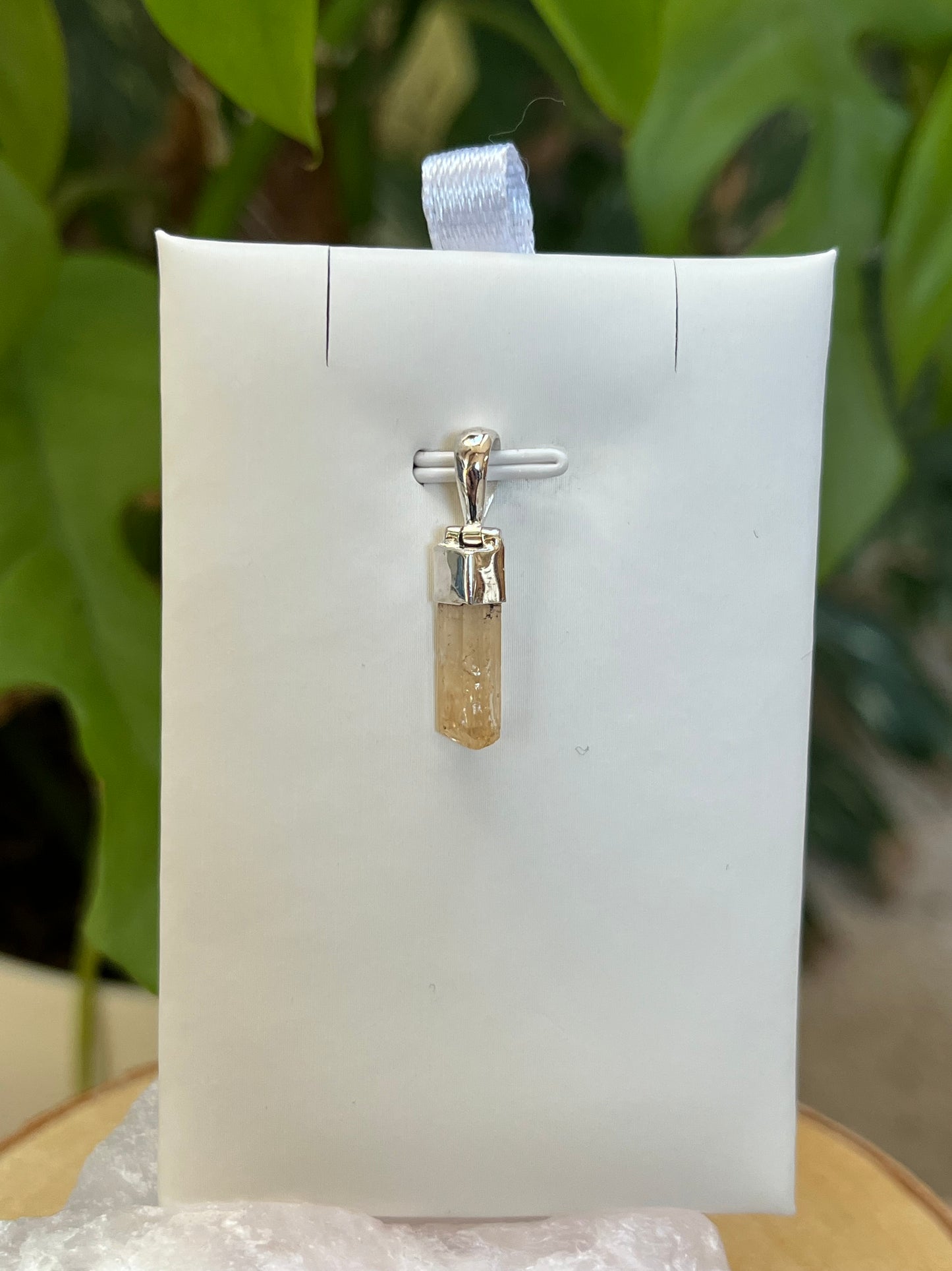 Imperial Topas Roh-Anhänger – Klarheit & Eleganz | 925 Sterling Silber