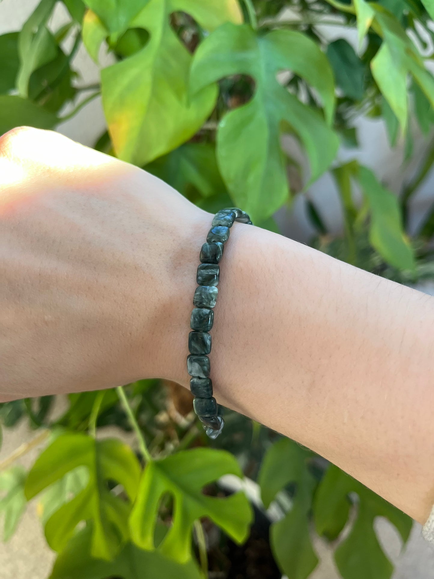 Seraphinit Armband quadratisch flach