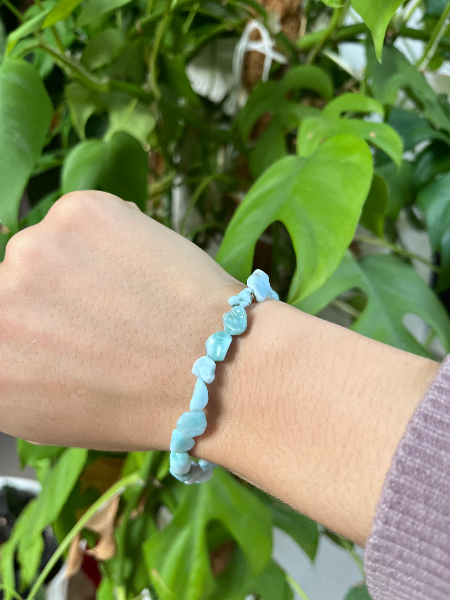 Larimar Nugget Armband A Qualität – Edelstein Schmuck für Harmonie & Gelassenheit