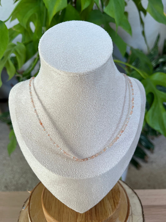 Sonnenstein Collier facettiert 2 mm – 45 cm