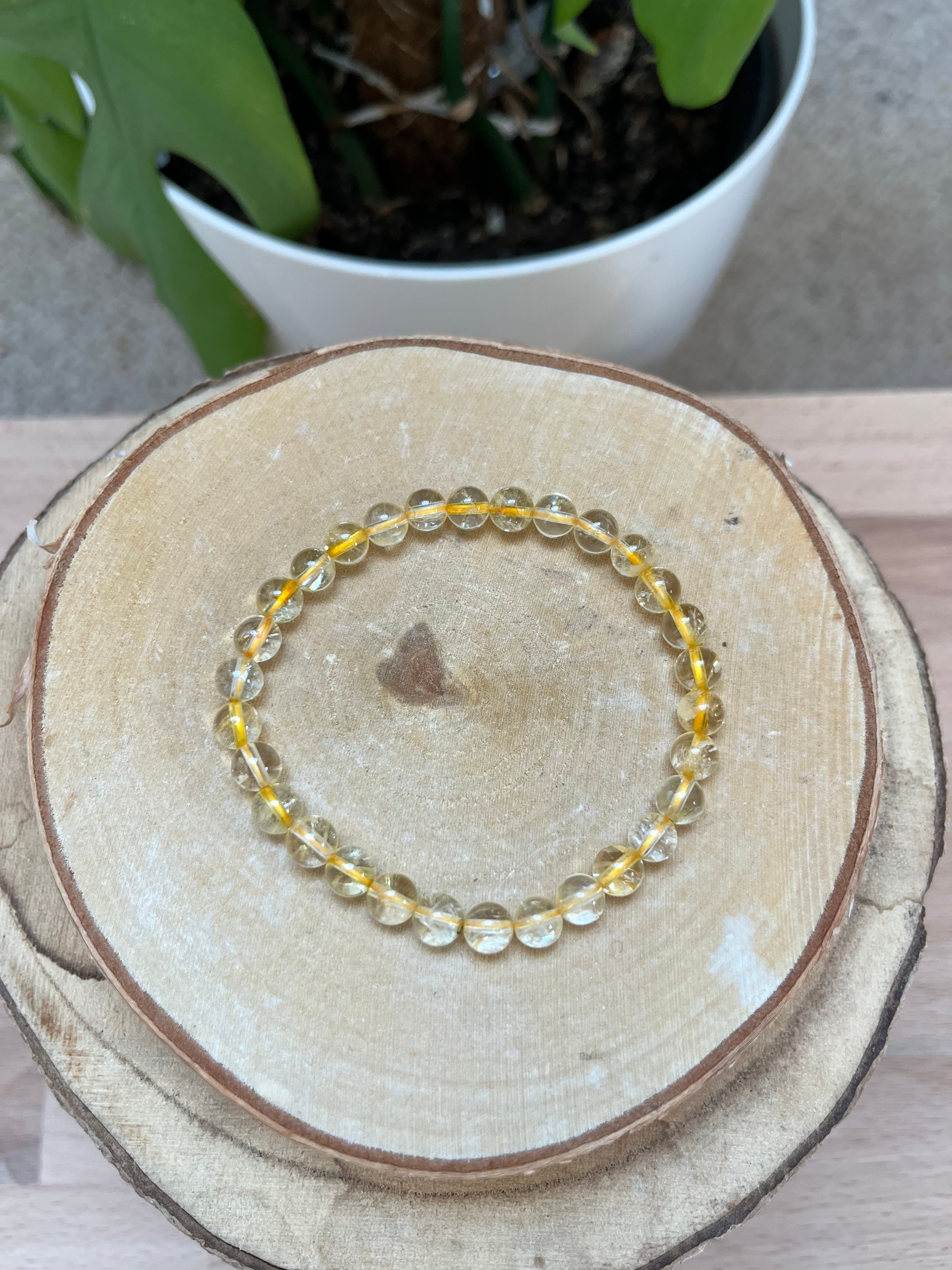 Gebrannter Citrin Kugelarmband – Edelstein Armband für Energie & Selbstvertrauen