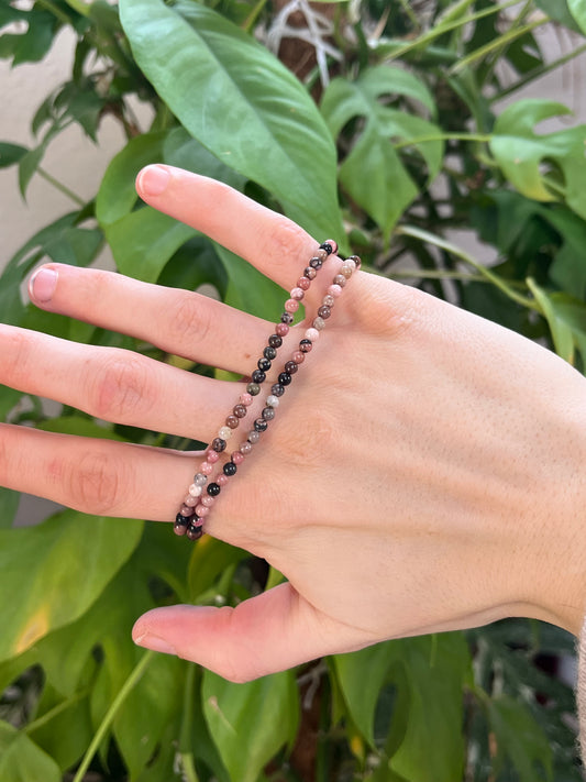Rhodonit Armband bunt 3 mm – Balance & Ausdruck