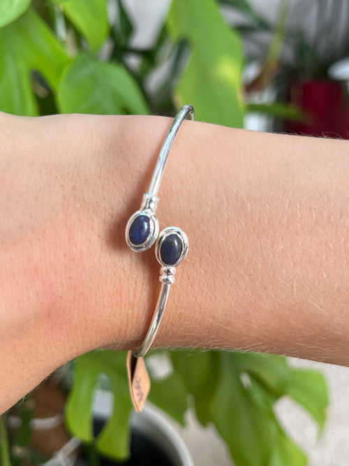 925 Silber Armreif mit Lapislazuli