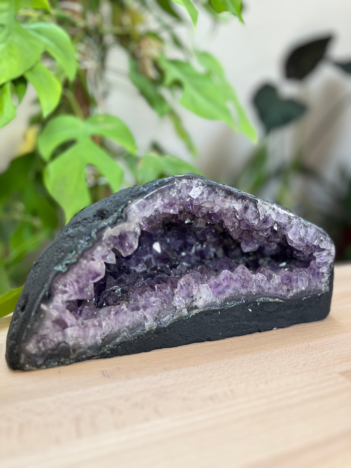 Amethyst Geode XL 4,2 kg – Dunkelviolette Kristallhöhle mit natürlichem Funkeln
