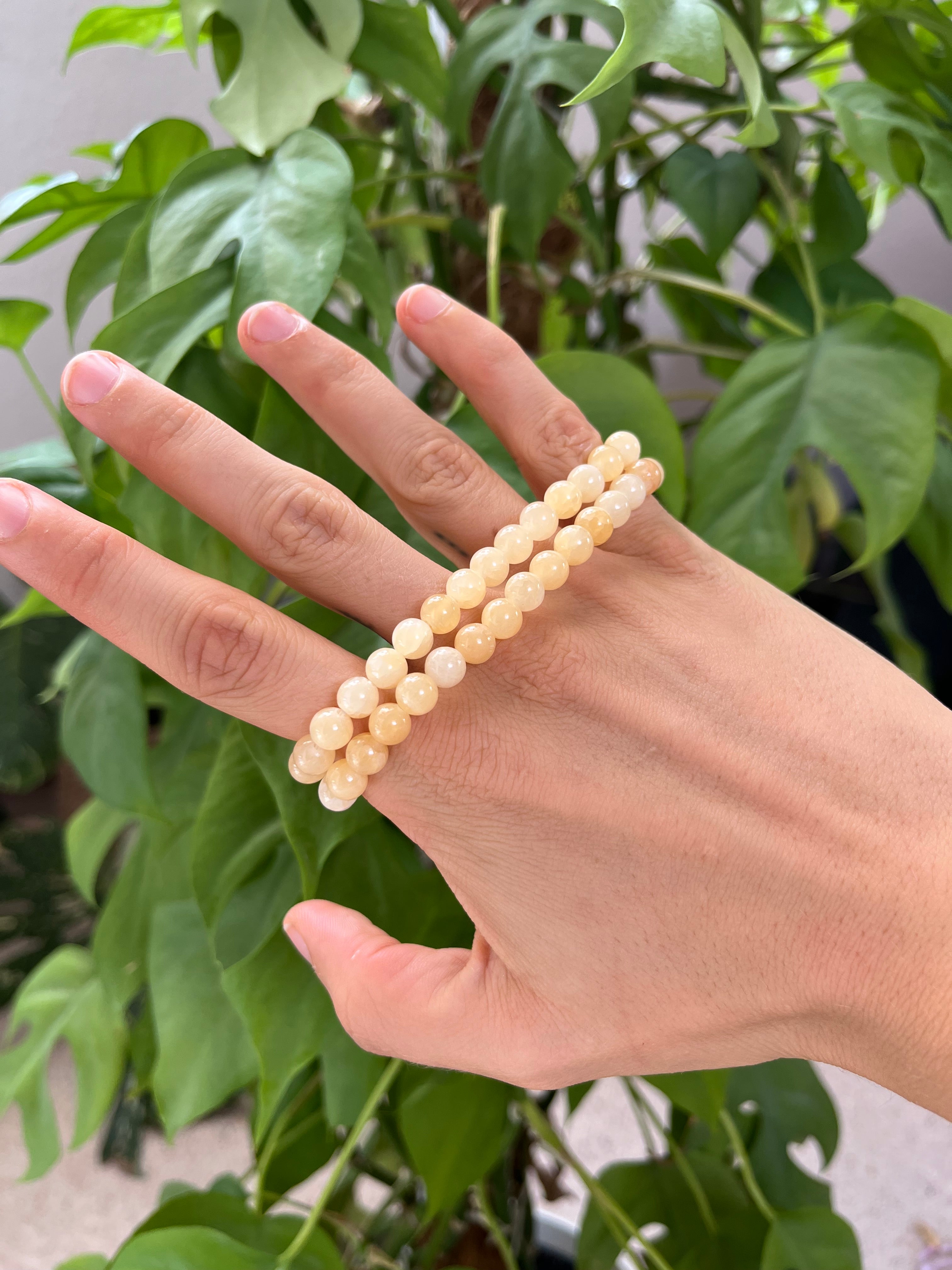 Orangen Calcit Kugelarmband 6 mm – Edelstein Schmuck für Lebensfreude & Energie