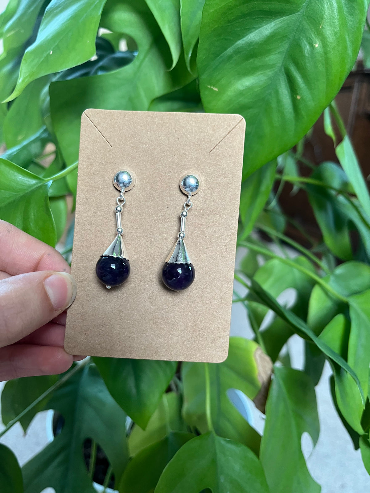 Amethyst Schmuck Set – Ohrringe & Kettenanhänger im Edelstein-Design
