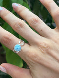 Larimar 925 Silber Ring verstellbar
