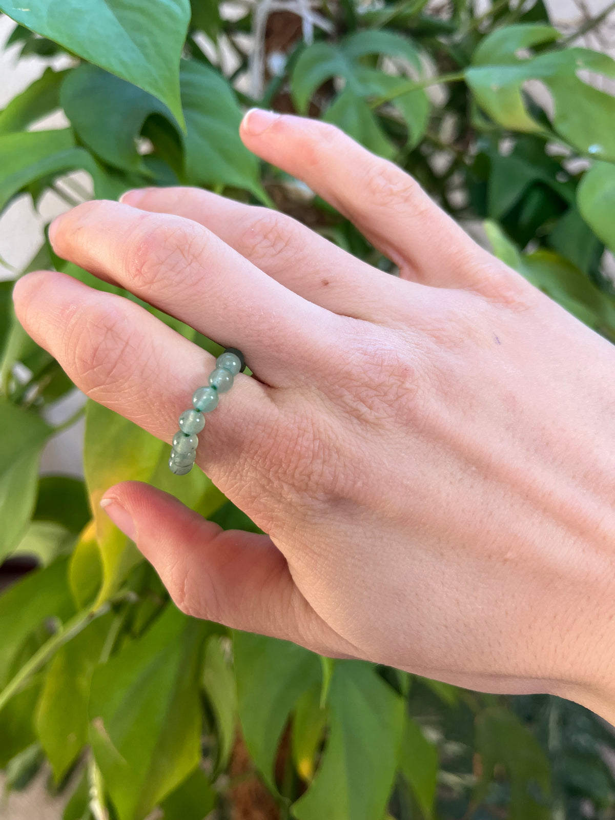 Aventurin Ring elastisch - 4mm Kugeln
