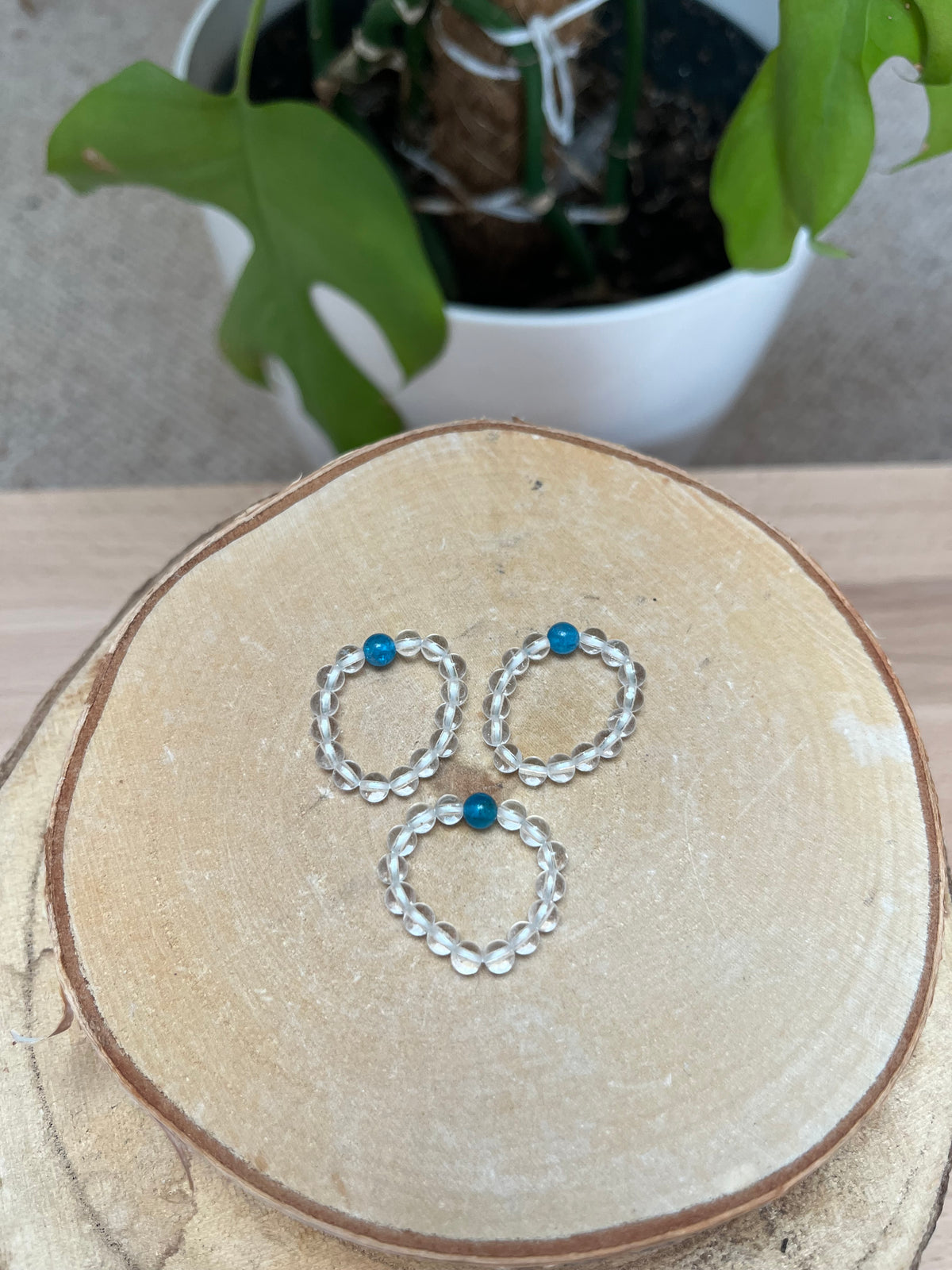 Bergkristall x Apatit Elastischer Ring