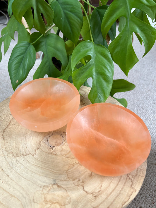 Selenit Schalen orange