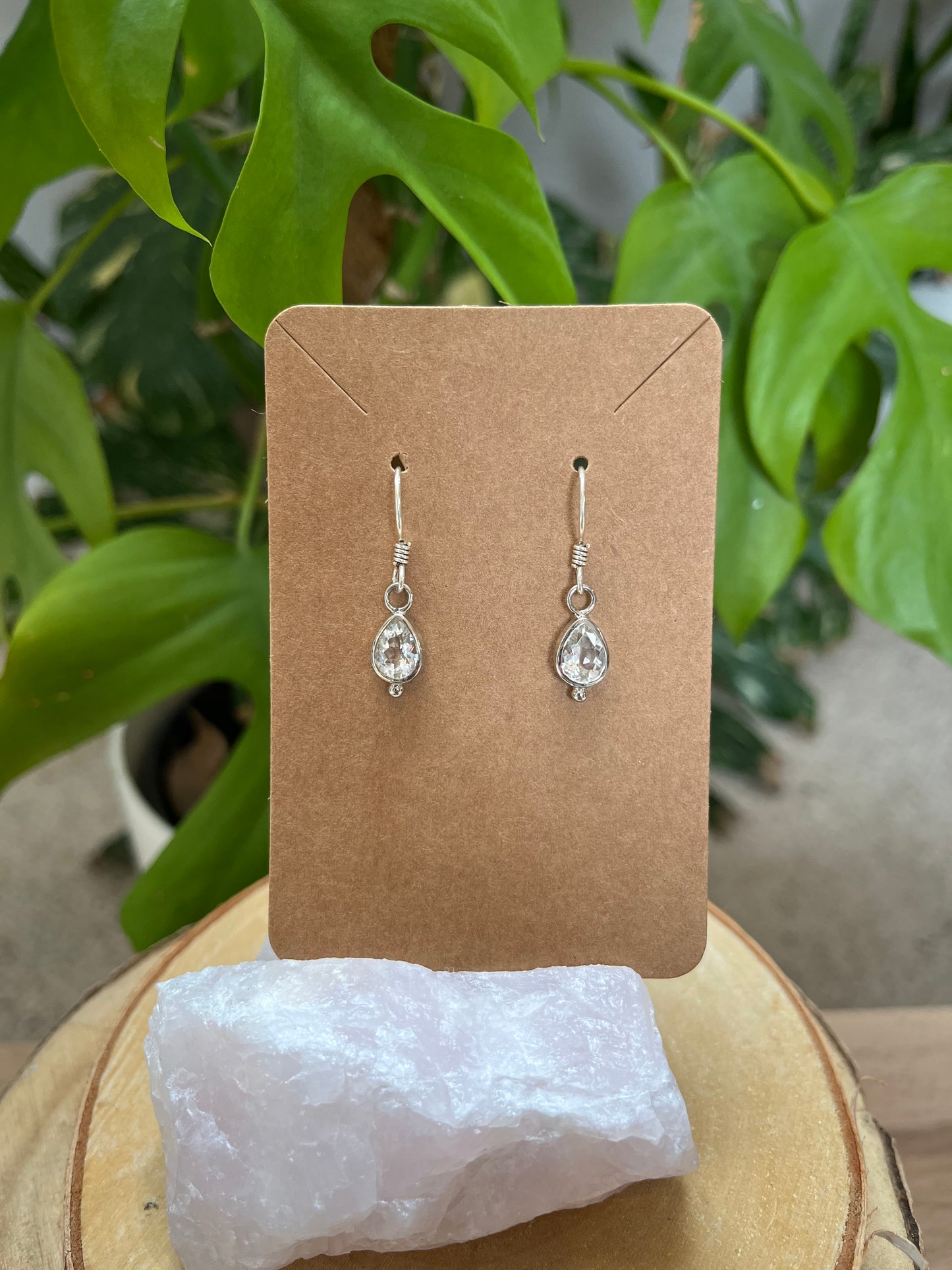 Weißer Topas Ohrringe facettiert – 925 Sterling Silber