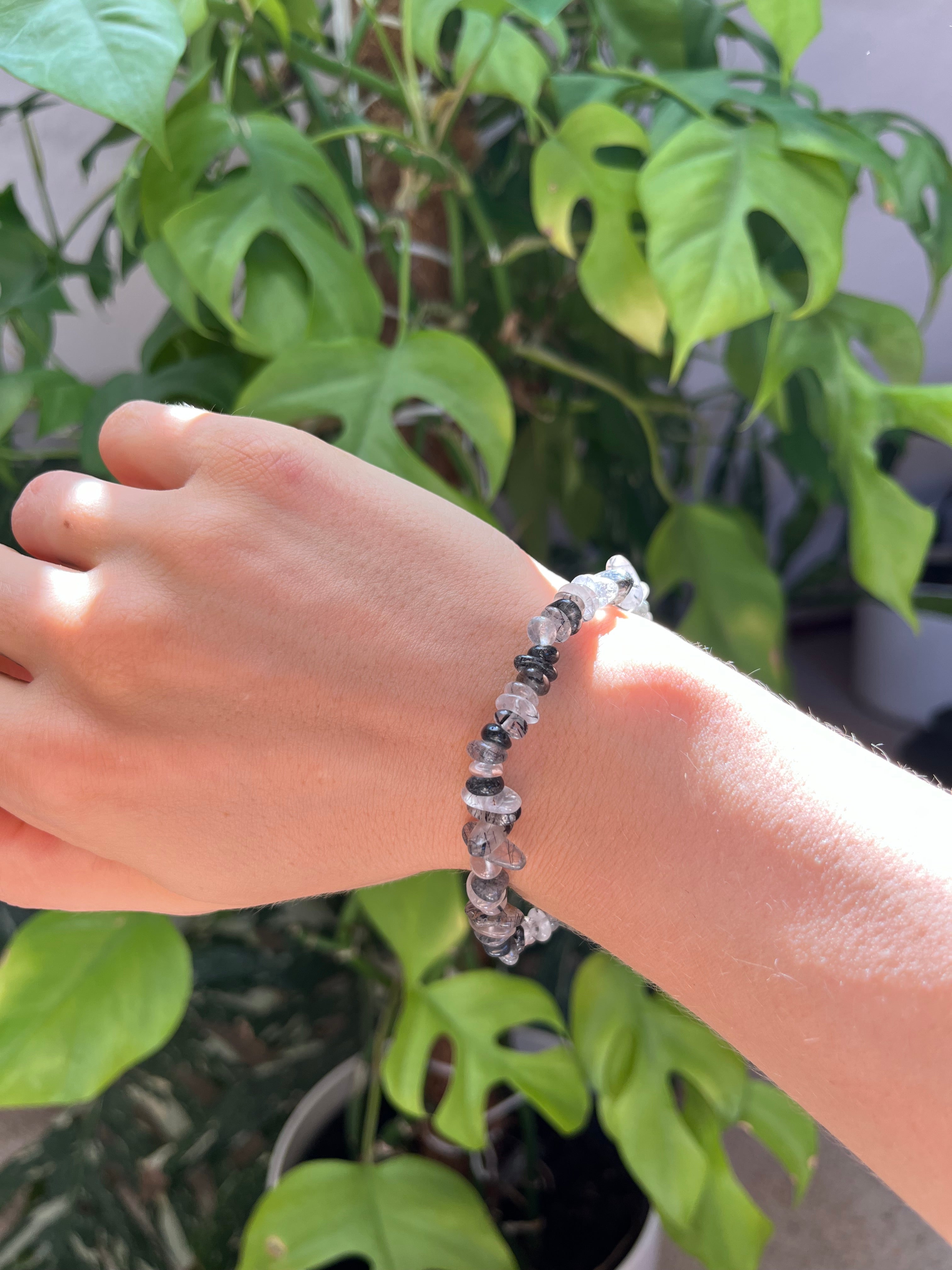 Turmalin Quarz Splitter Armband