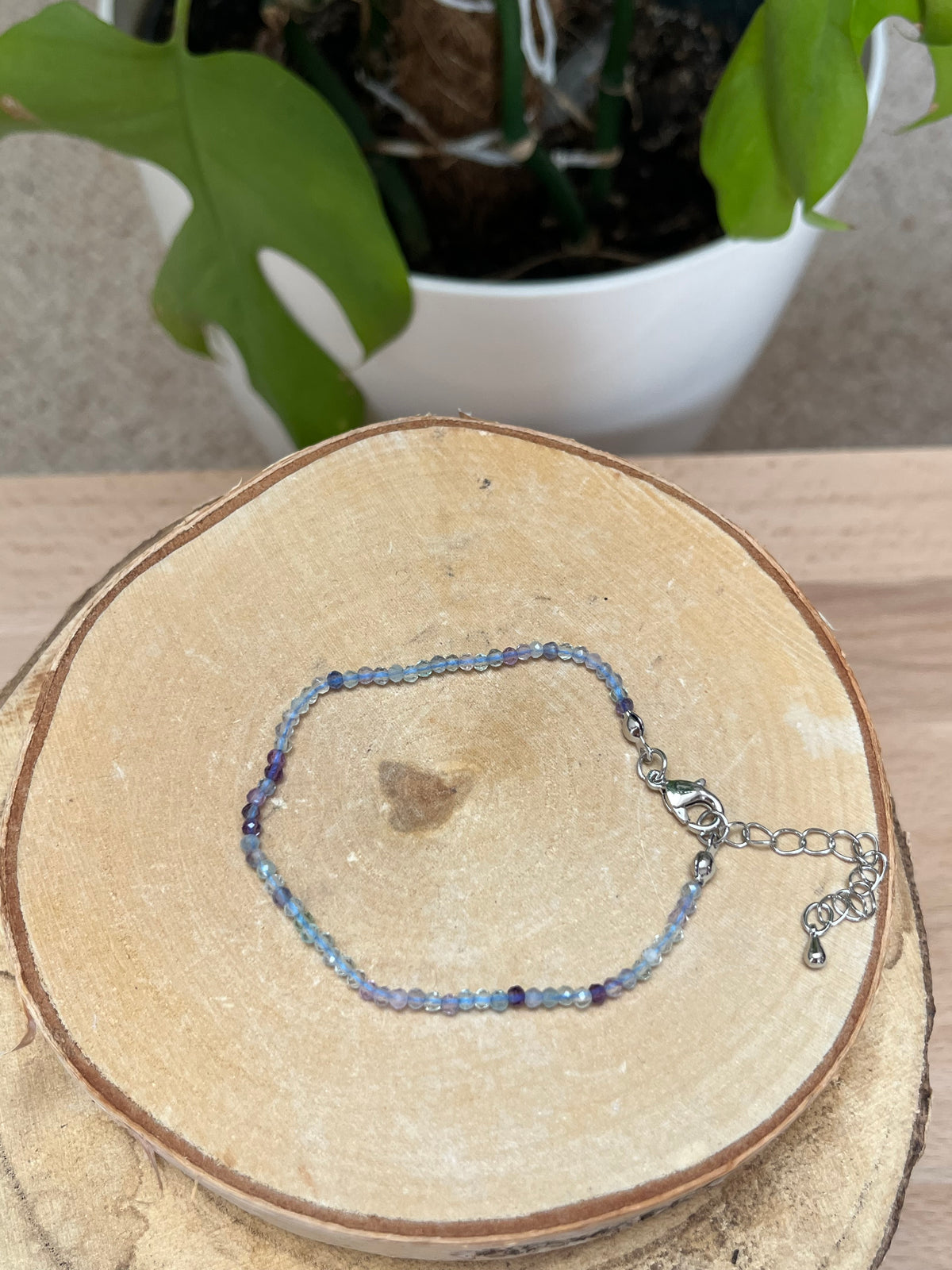 Fluorit blau Armband mit Verschluss